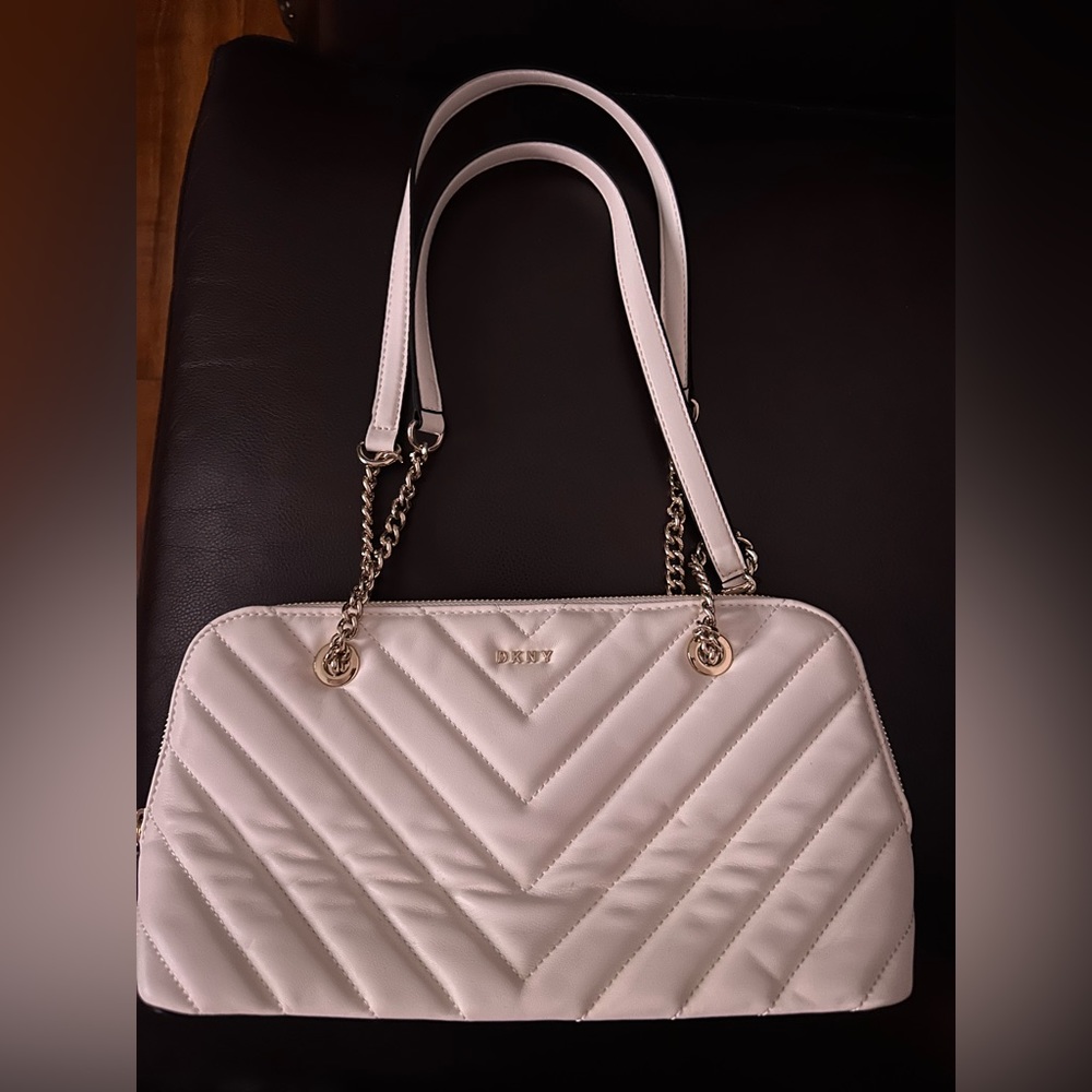 DKNY white shoulder bag